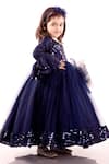 Jelly Jones_Blue Embellished Net Gown For Girls_Online_at_Aza_Fashions