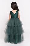 Shop_Jelly Jones_Green Floral Embellished Net Gown For Girls_at_Aza_Fashions