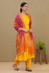 Shop_Samyukta Singhania_Purple Handloom Banarasi Silk Dupatta_at_Aza_Fashions