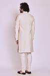 Shop_Jatin Malik_White Slub Silk Embroidered Sherwani Set _at_Aza_Fashions
