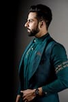 Buy_Jatin Malik_Green Slub Silk Embroidered Jacket And Kurta Set _Online_at_Aza_Fashions