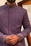 Jatin Malik Purple Cotton Silk Embroidered Sherwani Set Online at Aza Fashions Jatin Malik_Purple Cotton Silk Embroidered Sherwani Set _Online_at_Aza_Fashions