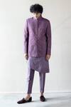 Buy Jatin Malik Purple Cotton , Slub Embroidered Bandhgala And Kurta Set at Aza Fashions Buy_Jatin Malik_Purple Cotton , Slub Embroidered Bandhgala And Kurta Set _at_Aza_Fashions