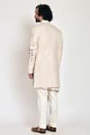 Shop_Jatin Malik_White Slub Silk Hand-painted Jacket And Kurta Set _at_Aza_Fashions