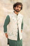 Shop Jatin Malik White Cotton , Slub Embroidered Bundi And Kurta Set at Aza Fashions Shop_Jatin Malik_White Cotton , Slub Embroidered Bundi And Kurta Set _at_Aza_Fashions