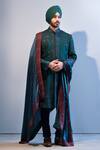 Buy Jatin Malik Green Cotton Silk Embroidered Sherwani Set at Aza Fashions Buy_Jatin Malik_Green Cotton Silk Embroidered Sherwani Set _at_Aza_Fashions