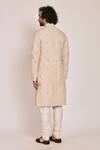 Shop_Jatin Malik_White Linen Silk Embroidered Sherwani Set _at_Aza_Fashions