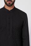 Buy_Jatin Malik_Black Poly Silk Pintucks Kurta And Pant Set _Online_at_Aza_Fashions