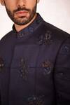 Shop_Jatin Malik_Blue Linen Silk Embroidered Floral Motifs Bandhgala And Kurta Set _at_Aza_Fashions