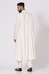 Shop_Jatin Malik_White Slub Silk Anarkali Kurta And Pant Set _at_Aza_Fashions