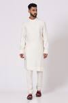 Buy_Jatin Malik_White Slub Silk Embroidered Sherwani Set _Online_at_Aza_Fashions