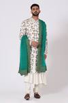 Buy_Jatin Malik_White Linen Silk Embroidered Sherwani Set _at_Aza_Fashions