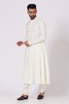 Buy_Jatin Malik_White Linen Silk Embroidered Sherwani Set _Online_at_Aza_Fashions