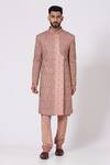 Buy_Jatin Malik_Pink Slub Silk Embroidered Sherwani Set _at_Aza_Fashions