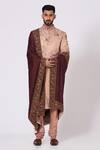 Buy_Jatin Malik_Pink Linen Silk Embroidered Sherwani Set _at_Aza_Fashions