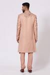 Shop_Jatin Malik_Pink Linen Silk Embroidered Sherwani Set _at_Aza_Fashions