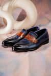 Shop_Jatin Malik_Blue Leather Loafers _at_Aza_Fashions