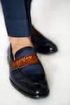 Jatin Malik_Blue Leather Loafers _Online_at_Aza_Fashions