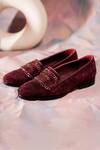 Jatin Malik_Wine Chain Embellished Loafers _Online_at_Aza_Fashions