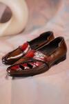 Shop_Jatin Malik_Brown Braided Loafers _at_Aza_Fashions