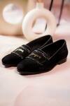 Shop_Jatin Malik_Black Chain Embellished Loafers _at_Aza_Fashions