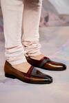 Shop_Jatin Malik_Brown V Strap Loafers _at_Aza_Fashions