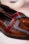 Shop_Jatin Malik_Brown V Strap Loafers _Online_at_Aza_Fashions