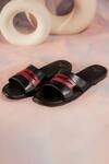 Buy_Jatin Malik_Black Lasercut Sliders _at_Aza_Fashions