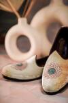 Jatin Malik_Ivory Hand Embroidered Velvet Juttis _Online_at_Aza_Fashions