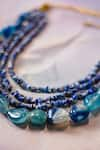 Buy_Jatin Malik_Blue Semi Precious Stones Layered Embellished Necklace _Online_at_Aza_Fashions