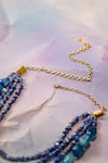 Shop_Jatin Malik_Blue Semi Precious Stones Layered Embellished Necklace _Online_at_Aza_Fashions