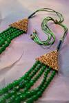 Shop_Jatin Malik_Green Semi Precious Stones Layered Embellished Mala _Online_at_Aza_Fashions