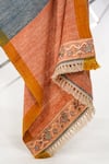 Jatin Malik_Multi Color Embroidered Colorblock Pashmina Shawl _Online_at_Aza_Fashions