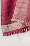 Shop_Jatin Malik_Pink Embroidered Colorblock Pashmina Shawl _at_Aza_Fashions