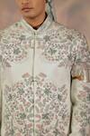 Shop_Jatin Malik_Blue Linen Silk Floral Print Embroidered Sherwani Set _Online_at_Aza_Fashions
