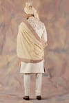 Jatin Malik_Off White Linen Silk Floral Print Embroidered Sherwani Set _Online_at_Aza_Fashions