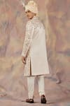 Buy_Jatin Malik_Off White Linen Silk Floral Print Embroidered Sherwani Set _Online_at_Aza_Fashions