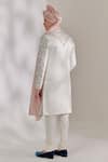 Shop_Jatin Malik_Ivory Linen Silk Floral Print Embroidered Sherwani Set _at_Aza_Fashions