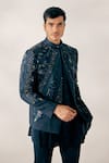 Buy_Jatin Malik_Blue Linen Silk Embroidered Jacket And Pant Set For Men_Online_at_Aza_Fashions