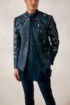 Shop_Jatin Malik_Blue Linen Silk Embroidered Jacket And Pant Set For Men_Online_at_Aza_Fashions