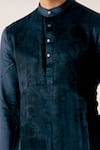 Buy_Jatin Malik_Blue Linen Silk Marble Dyed Kurta Set _Online_at_Aza_Fashions