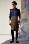 Buy_Jatin Malik_Green Linen Silk Kurta Set _at_Aza_Fashions