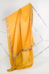 Jatin Malik_Yellow Embroidered Floral Border Stole_Online_at_Aza_Fashions