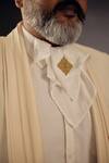 Buy_Jatin Malik_Cream Terry Rayon Double Lapel Collar Tuxedo Pant Set _Online_at_Aza_Fashions