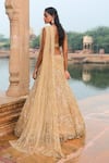 Shop_Jigar Mali_Gold Butterfly Net Woven And Embellished Lehenga & Draped Blouse Set  _at_Aza_Fashions