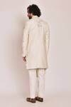 Shop_Jatin Malik_White Cotton , Slub Embroidered Jacket And Kurta Set _at_Aza_Fashions