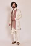 Shop_Jatin Malik_White Cotton , Slub Embroidered Jacket And Kurta Set _Online_at_Aza_Fashions