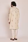 Shop_Jatin Malik_White Linen Silk Embroidered Sherwani Set _at_Aza_Fashions