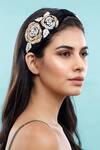 Buy_Joey & Pooh_Black Embroidered Jacqueline Hairband _at_Aza_Fashions