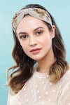 Buy_Joey & Pooh_Beige Embroidered Kendall Hairband _at_Aza_Fashions